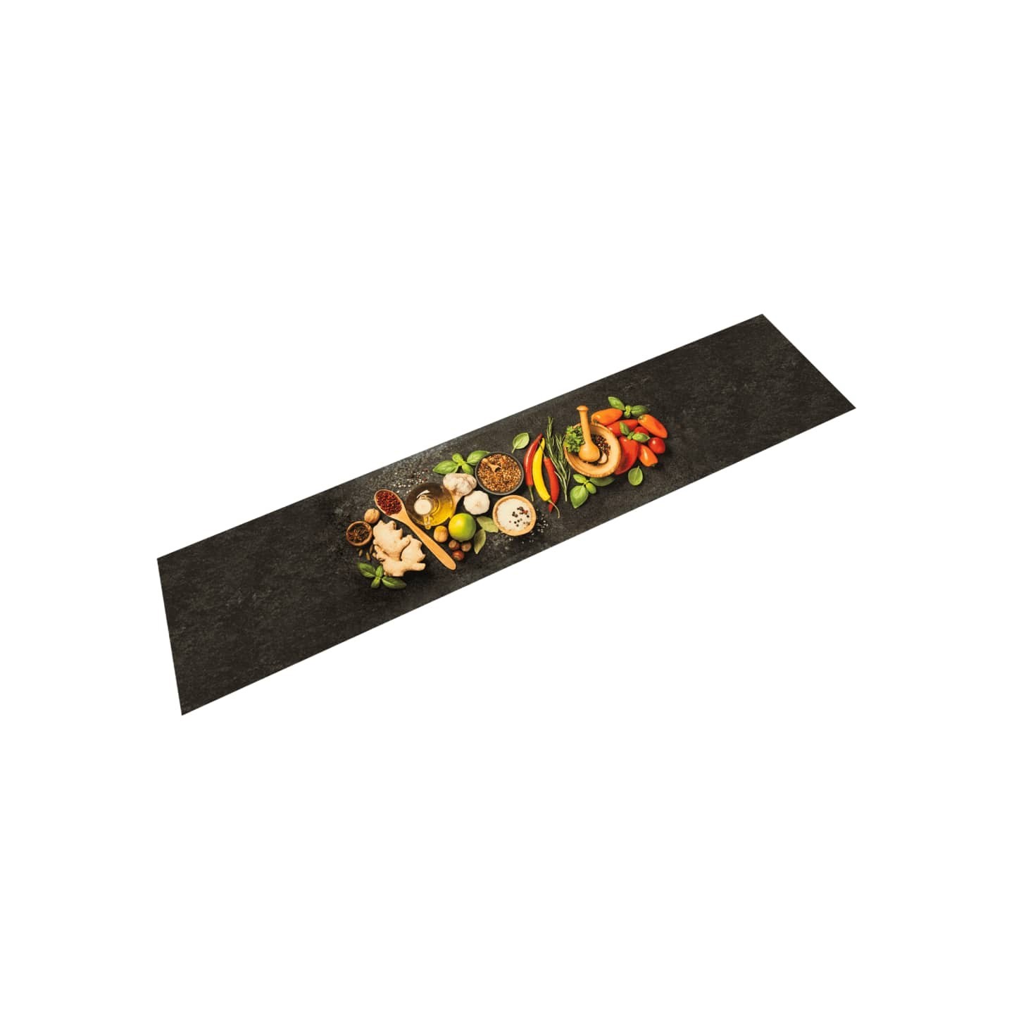Tapis de cuisine lavable impression d'épices 60x300 cm velours