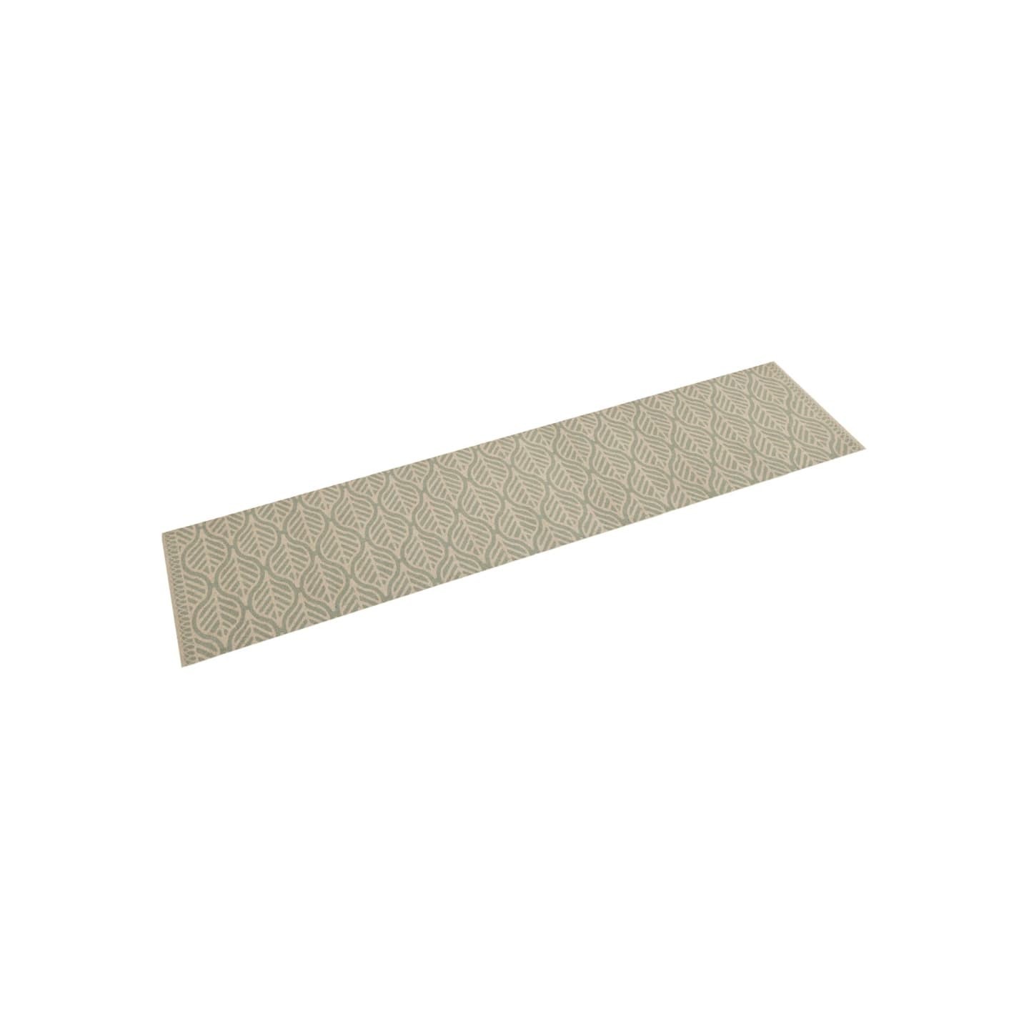 Tapis de cuisine lavable impression feuilles 60x300 cm velours