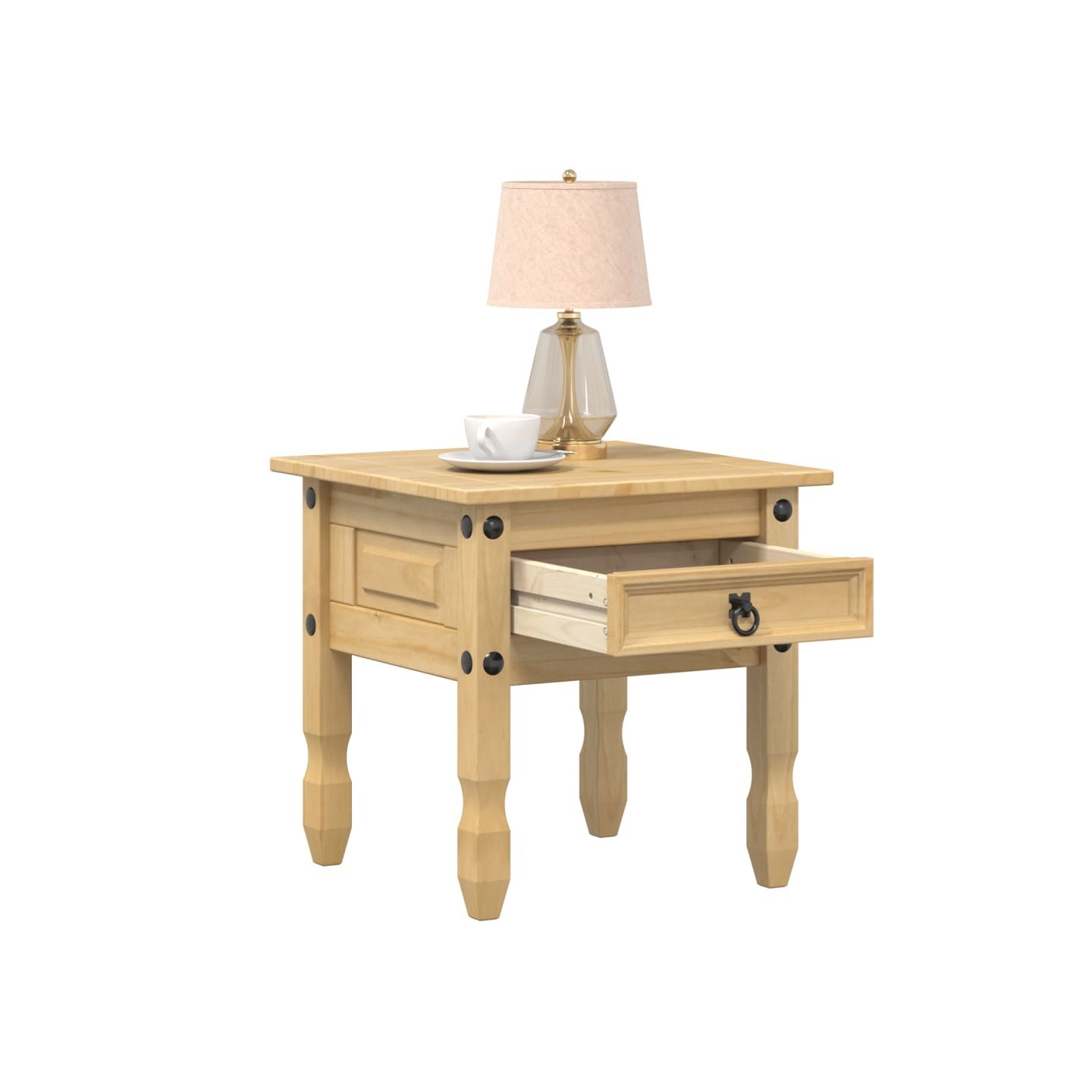 Table d'appoint Corona 50x50x50 cm bois de pin massif
