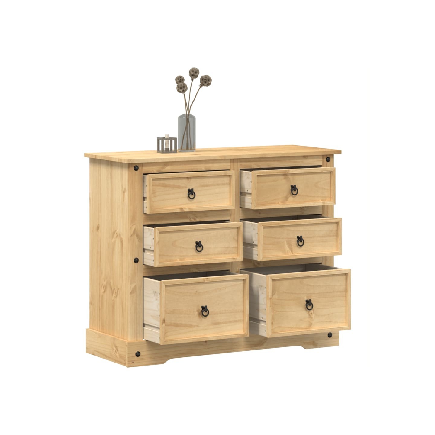 Commode Corona 110x43x91 cm bois massif de pin