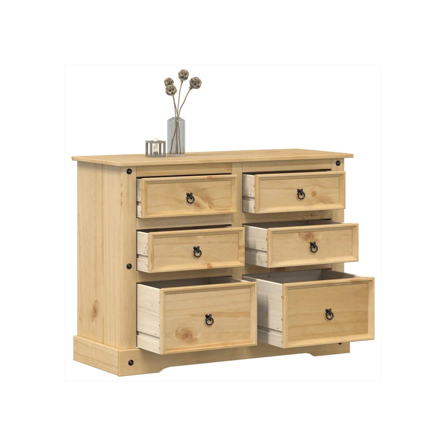 Commode Corona 112x48x91 cm bois massif de pin