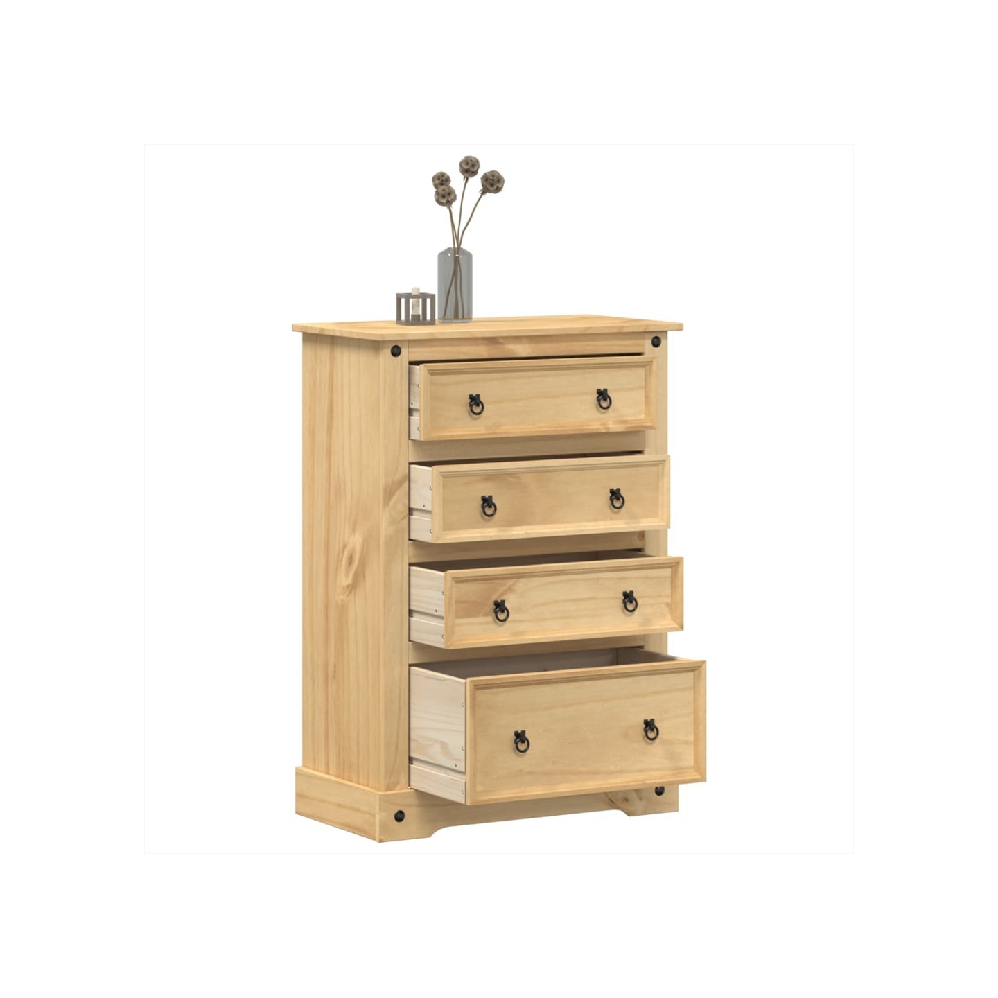 Commode Corona 80x43x114 cm bois massif de pin