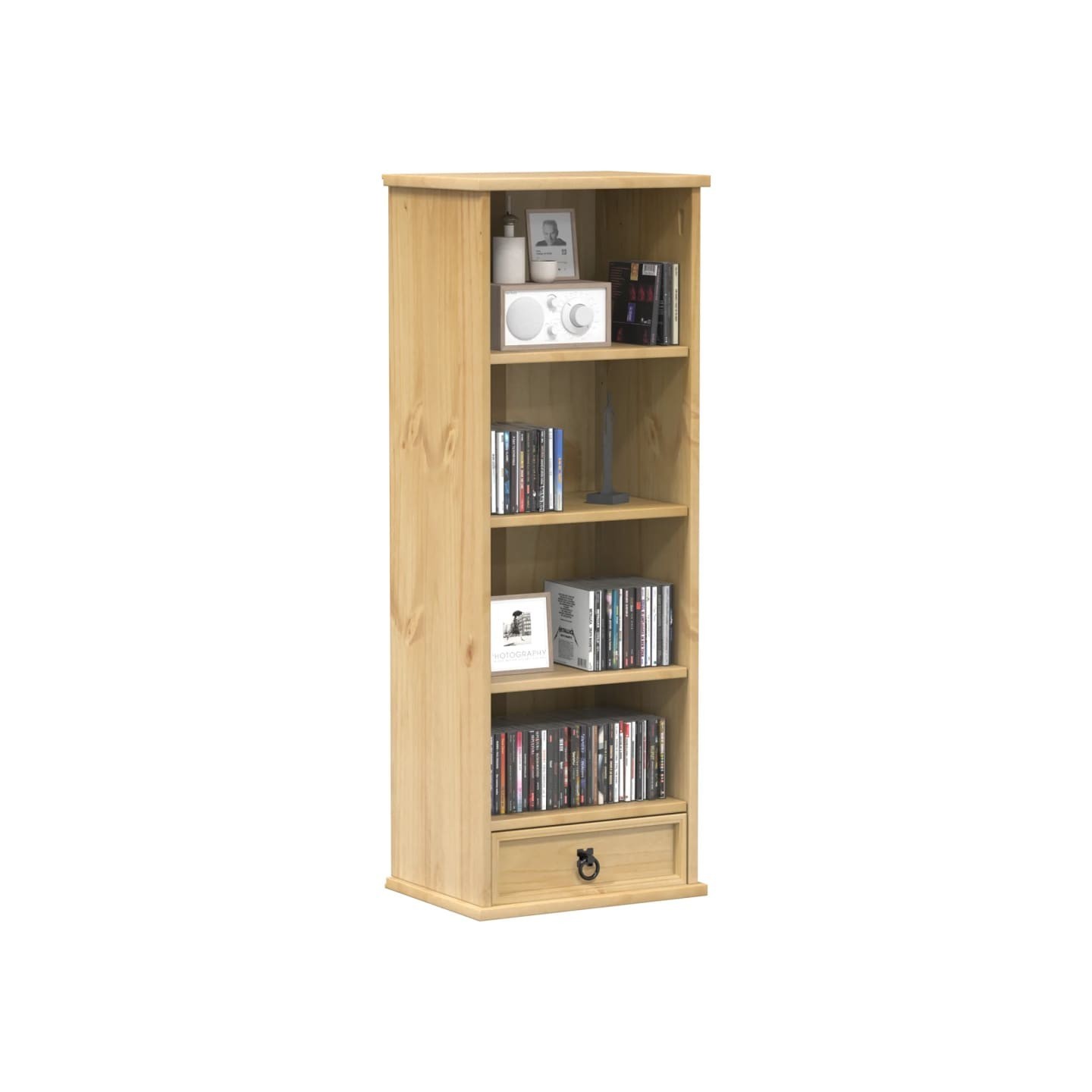 Armoire à CD Corona 40x30x110 cm bois de pin massif