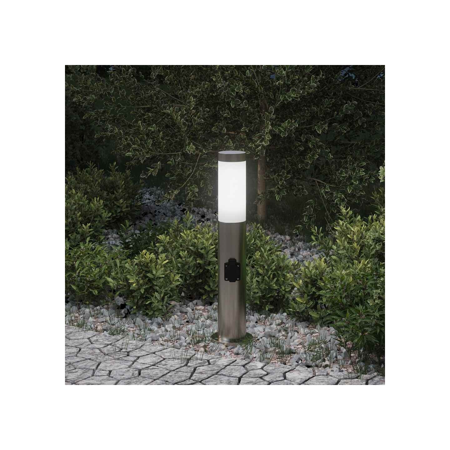Borne lumineuse avec sortie 50 cm en acier inoxydable IP44