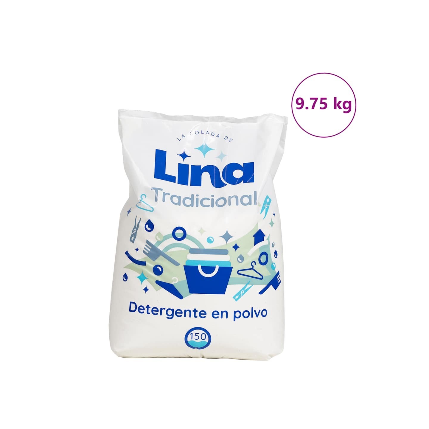 Lessive en poudre pour 150 lavages 9,75kg blanc