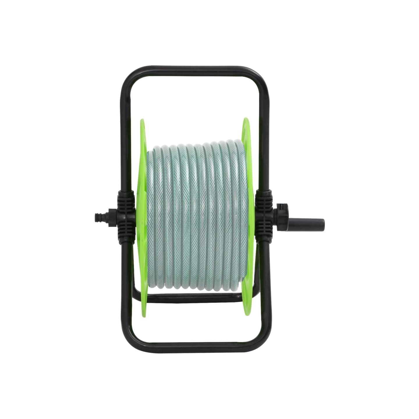Enrouleur de tuyau vert sur pied pour tuyau de 45 m 1/2" acier