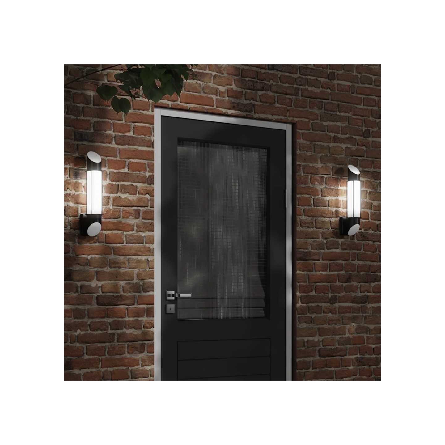 Applique murale d'extérieur noir acier inoxydable