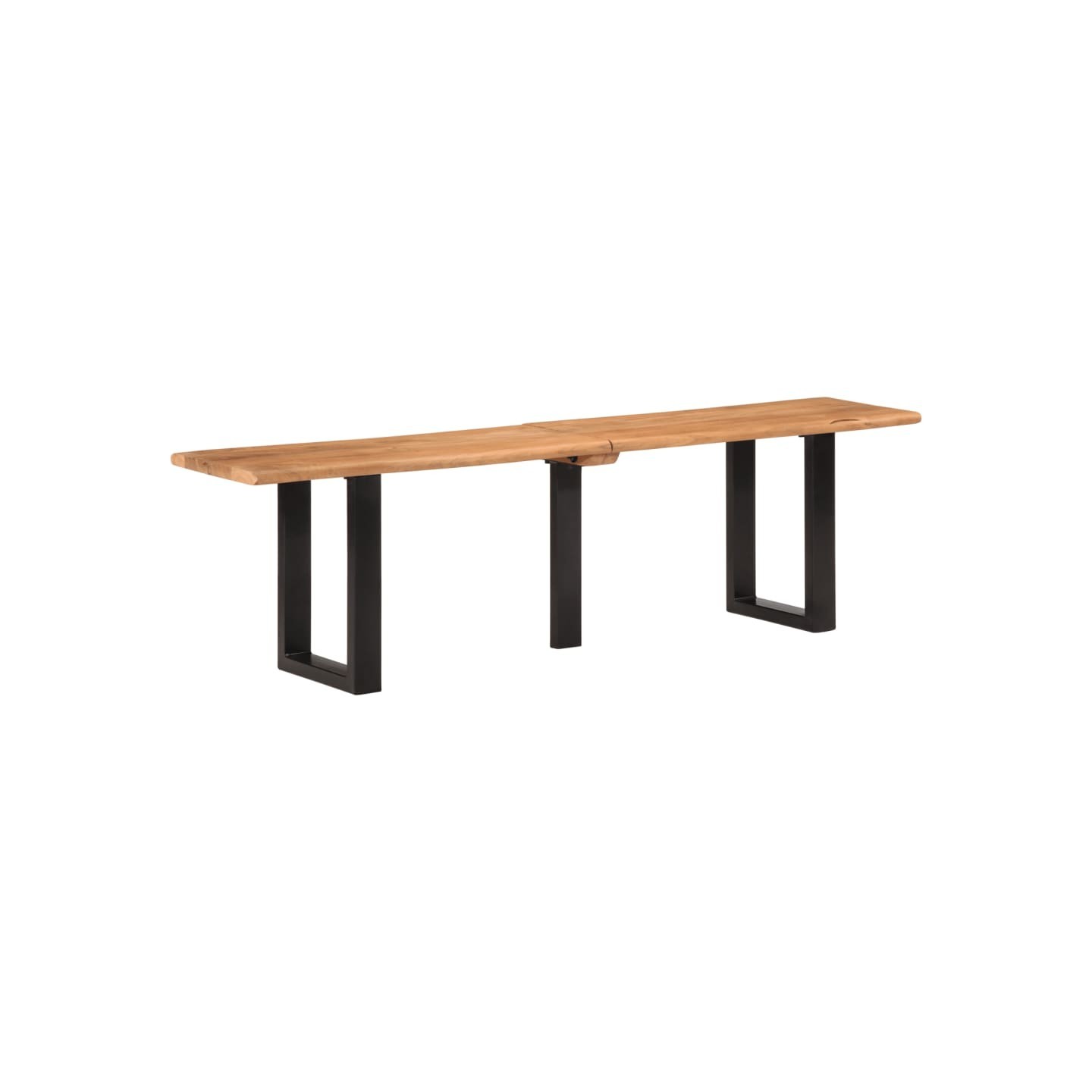 Banc 160 cm bois d'acacia massif et acier