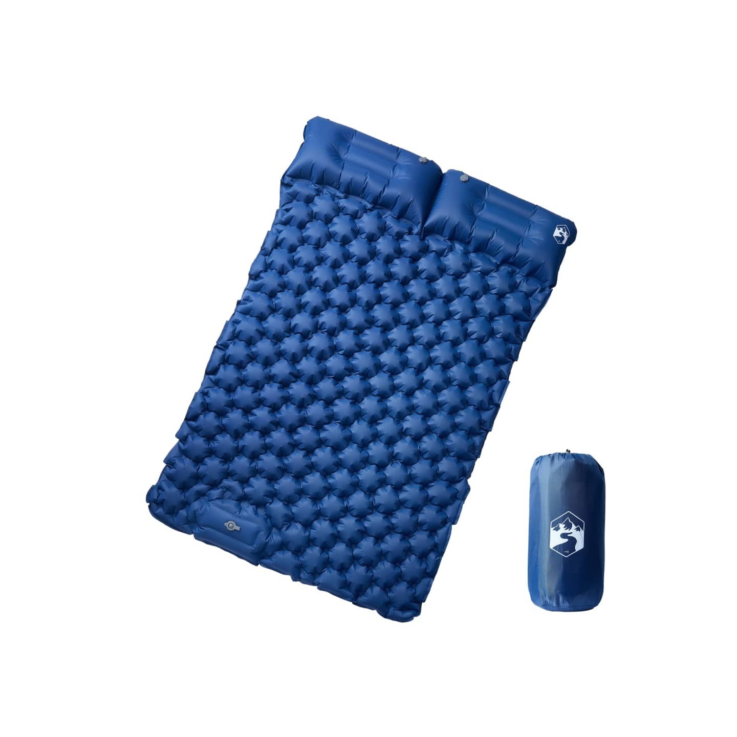 Matelas de camping autogonflant avec oreillers 2 personnes
