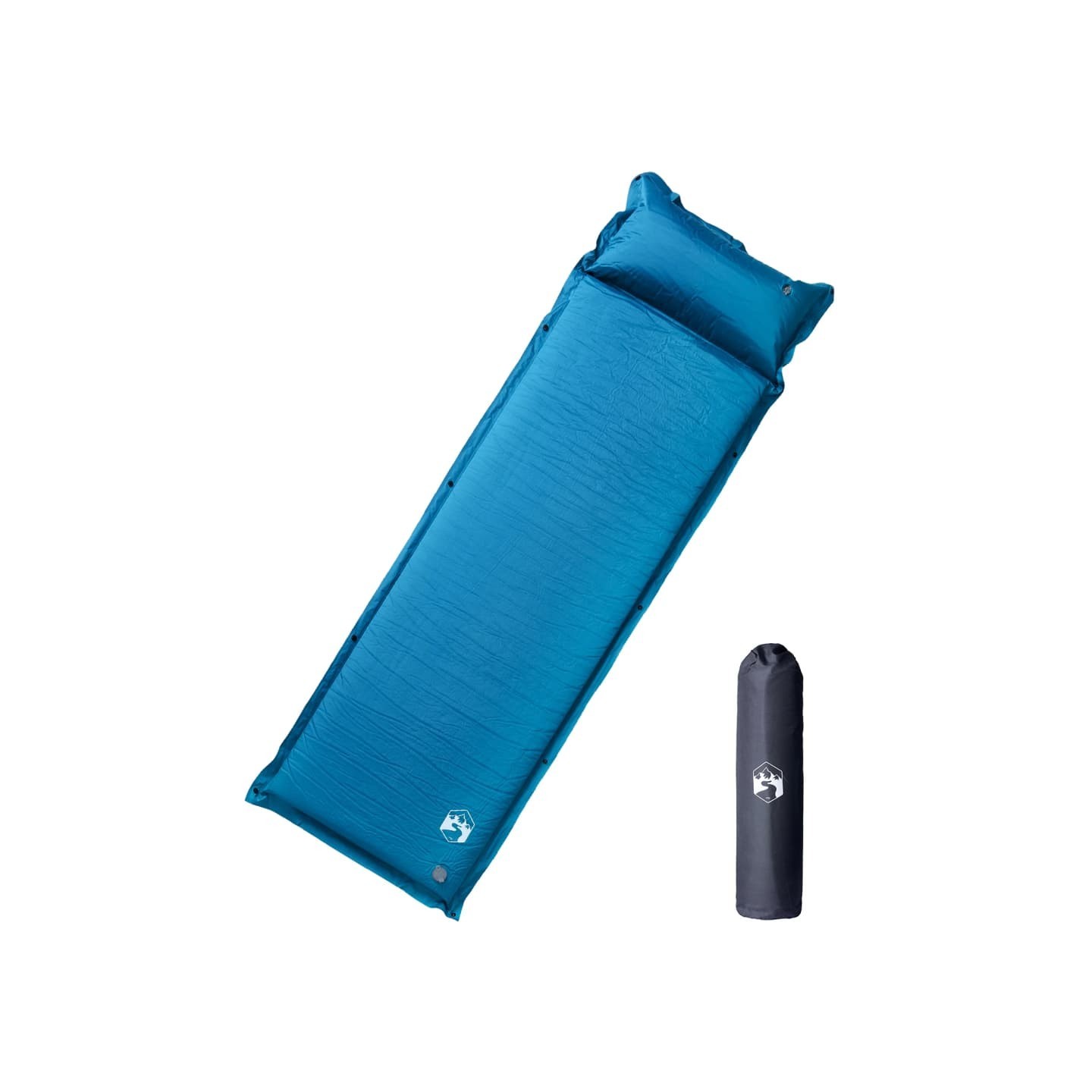 Matelas de camping autogonflant oreiller 1 personne turquoise