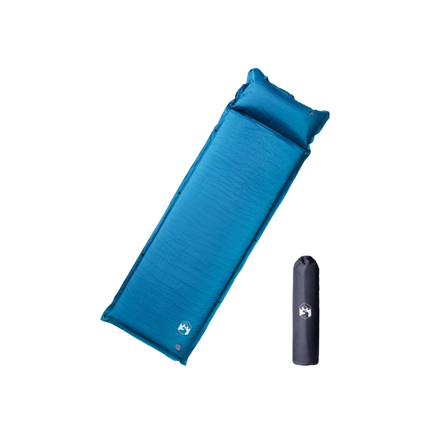 Matelas de camping autogonflant oreiller 1 personne turquoise