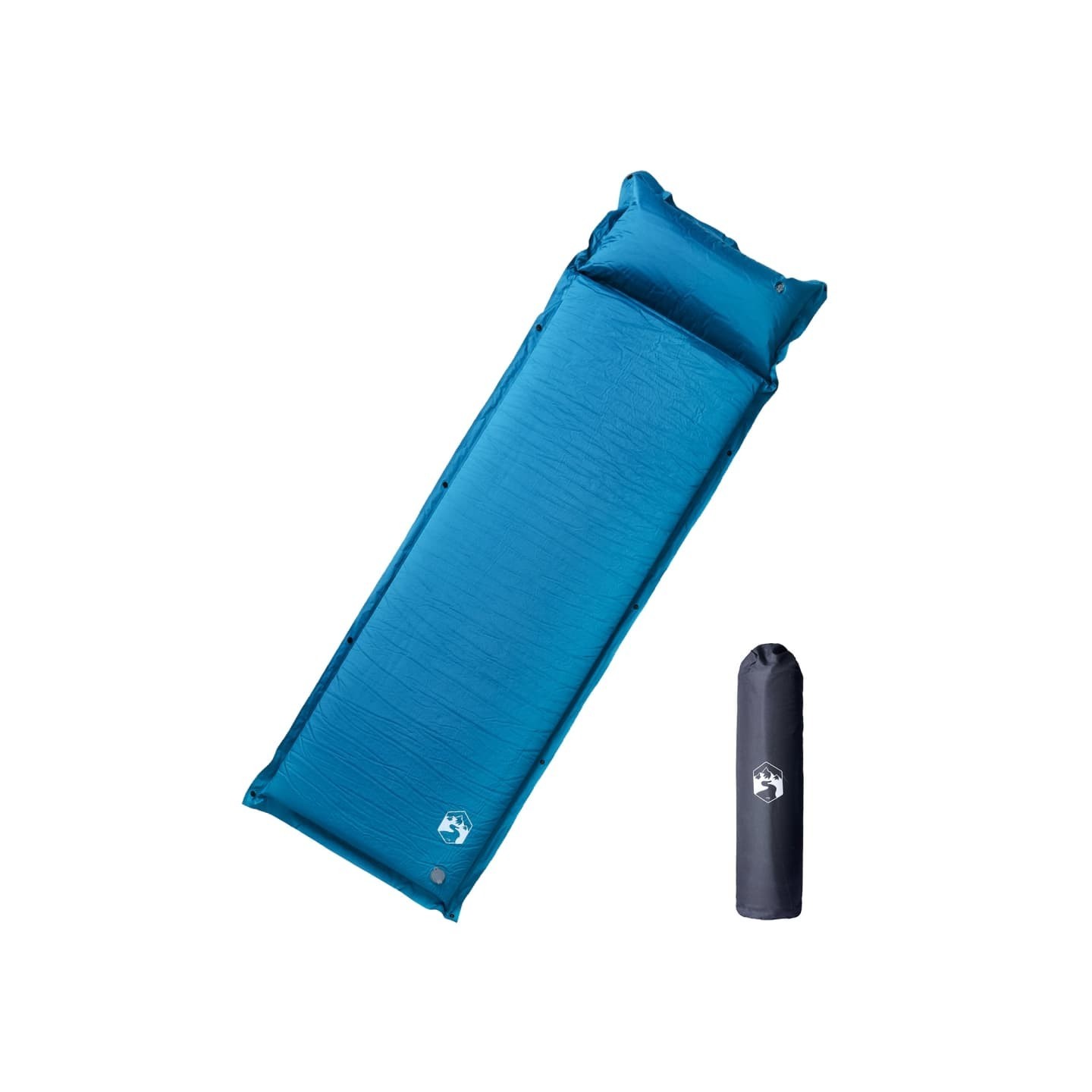 Matelas de camping autogonflant oreiller 1 personne turquoise