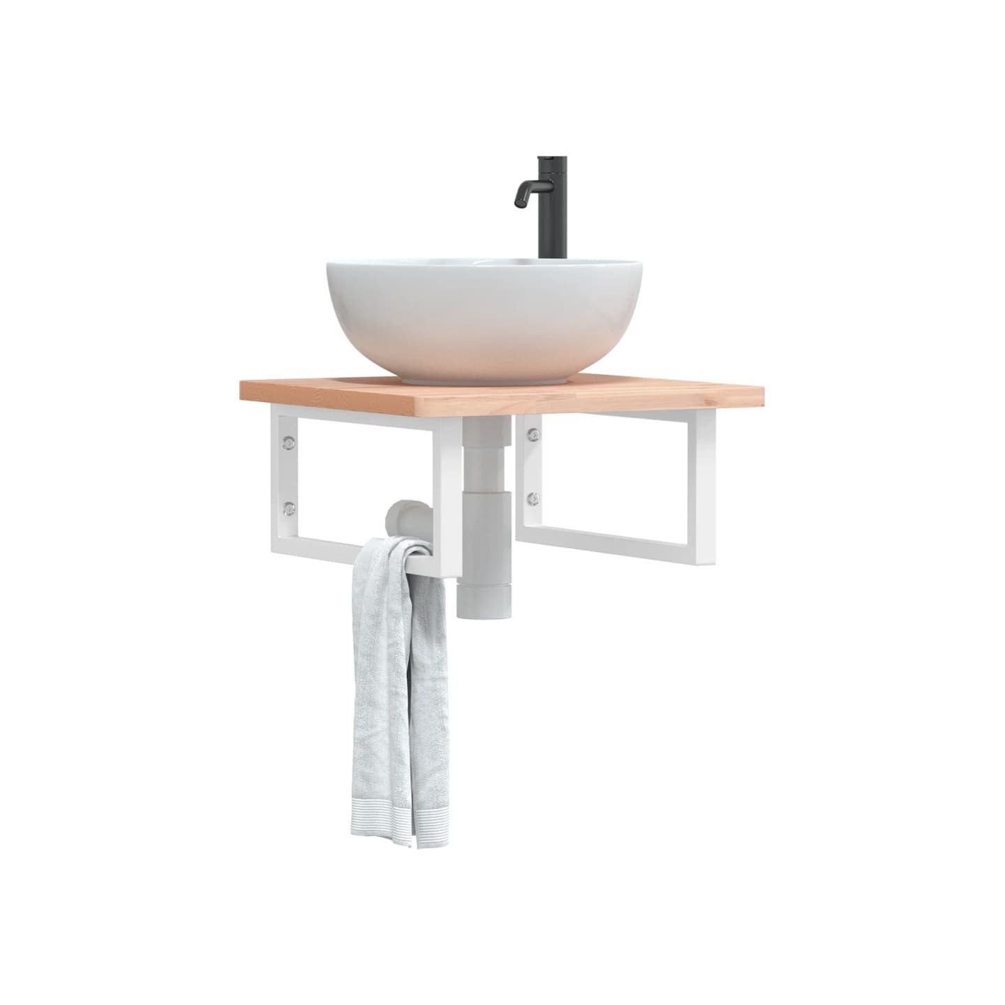Supports d'étagères pour lavabo 2 pcs blanc rectangulaire acier