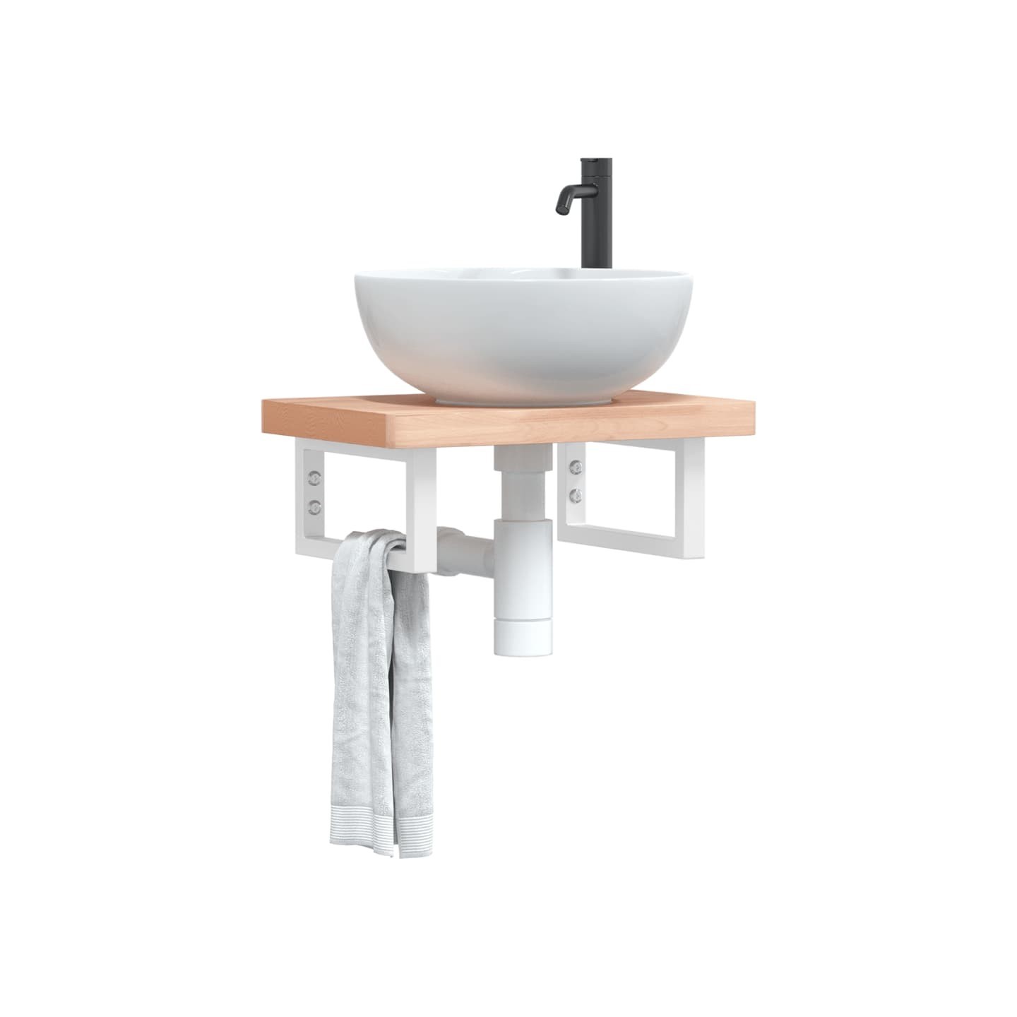 Supports d'étagères pour lavabo 2 pcs blanc rectangulaire acier
