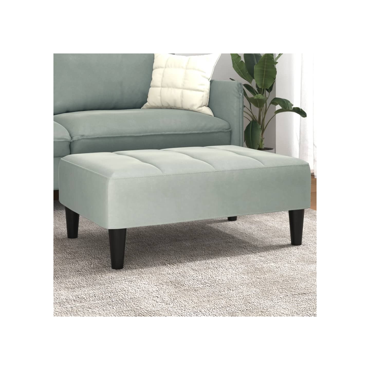 Repose-pied gris clair 77x55x31 cm velours