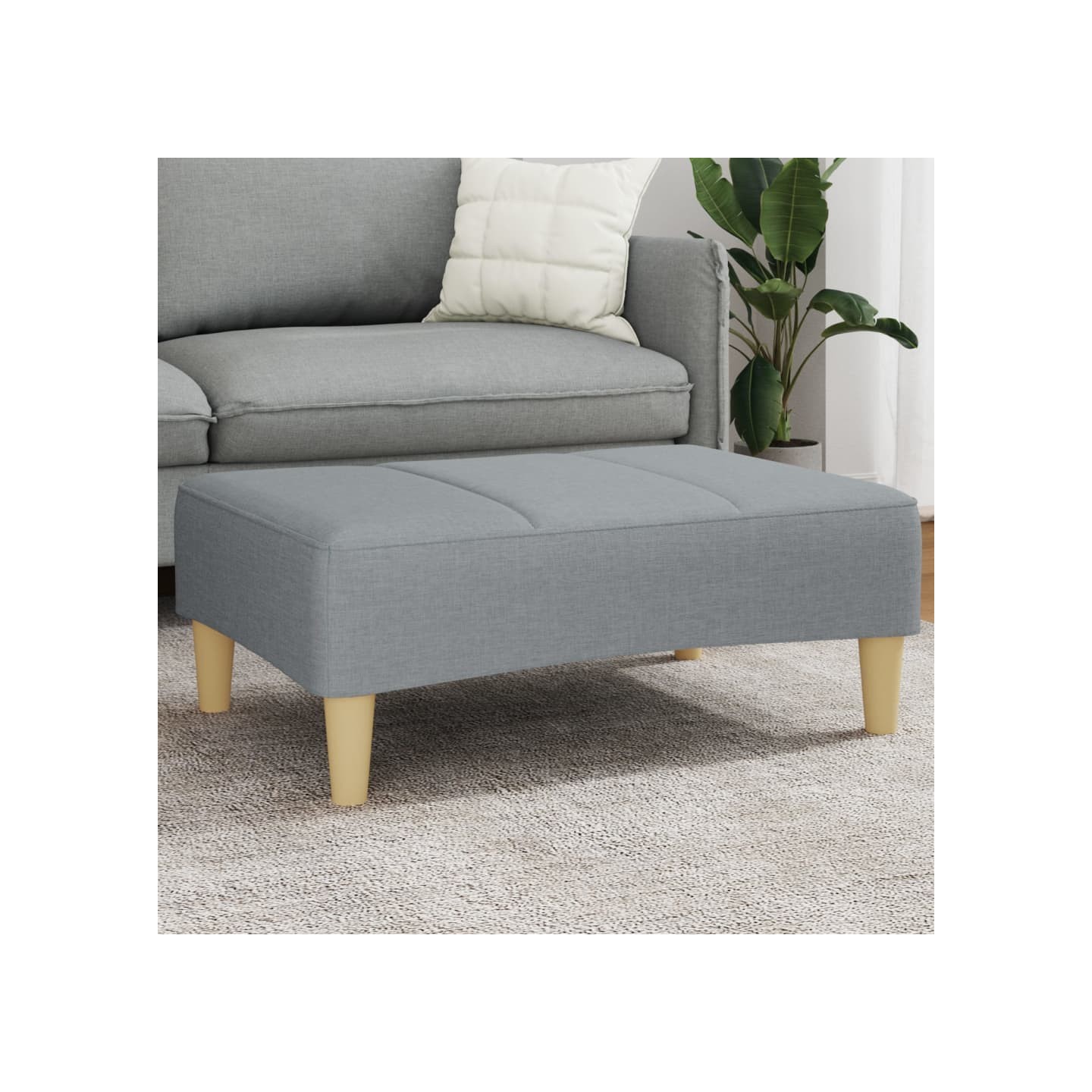 Repose-pied gris clair 77x55x31 cm tissu