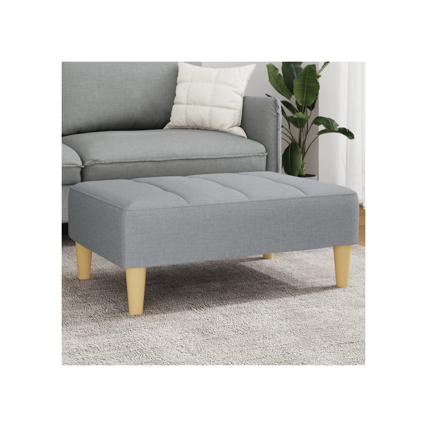 Repose-pied gris clair 77x55x31 cm tissu