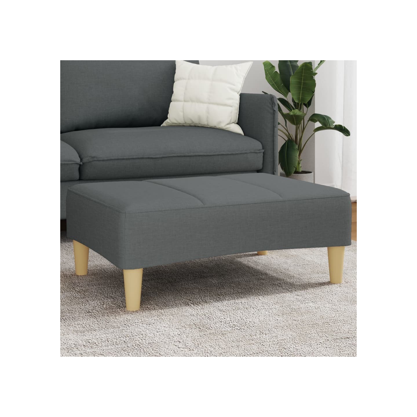 Repose-pied gris foncé 77x55x31 cm tissu