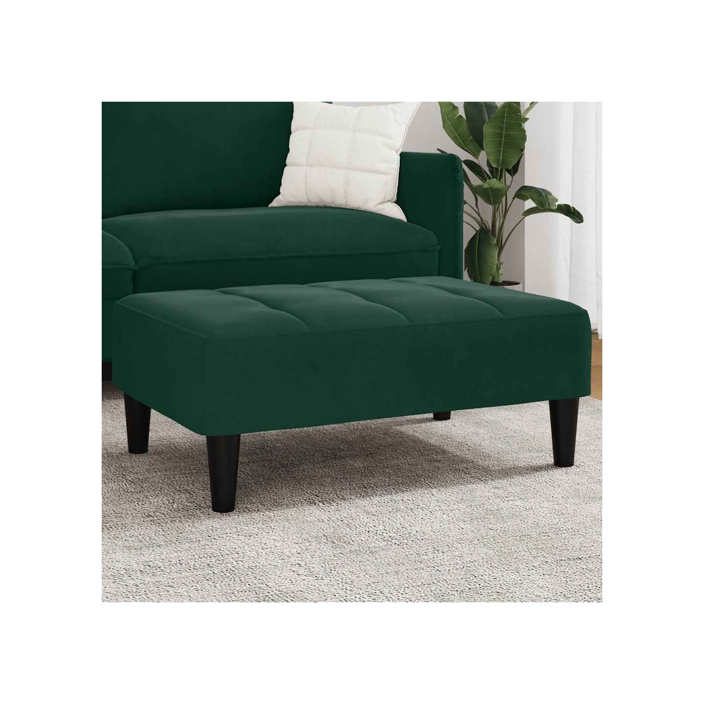 Repose-pied vert foncé 77x55x31 cm velours