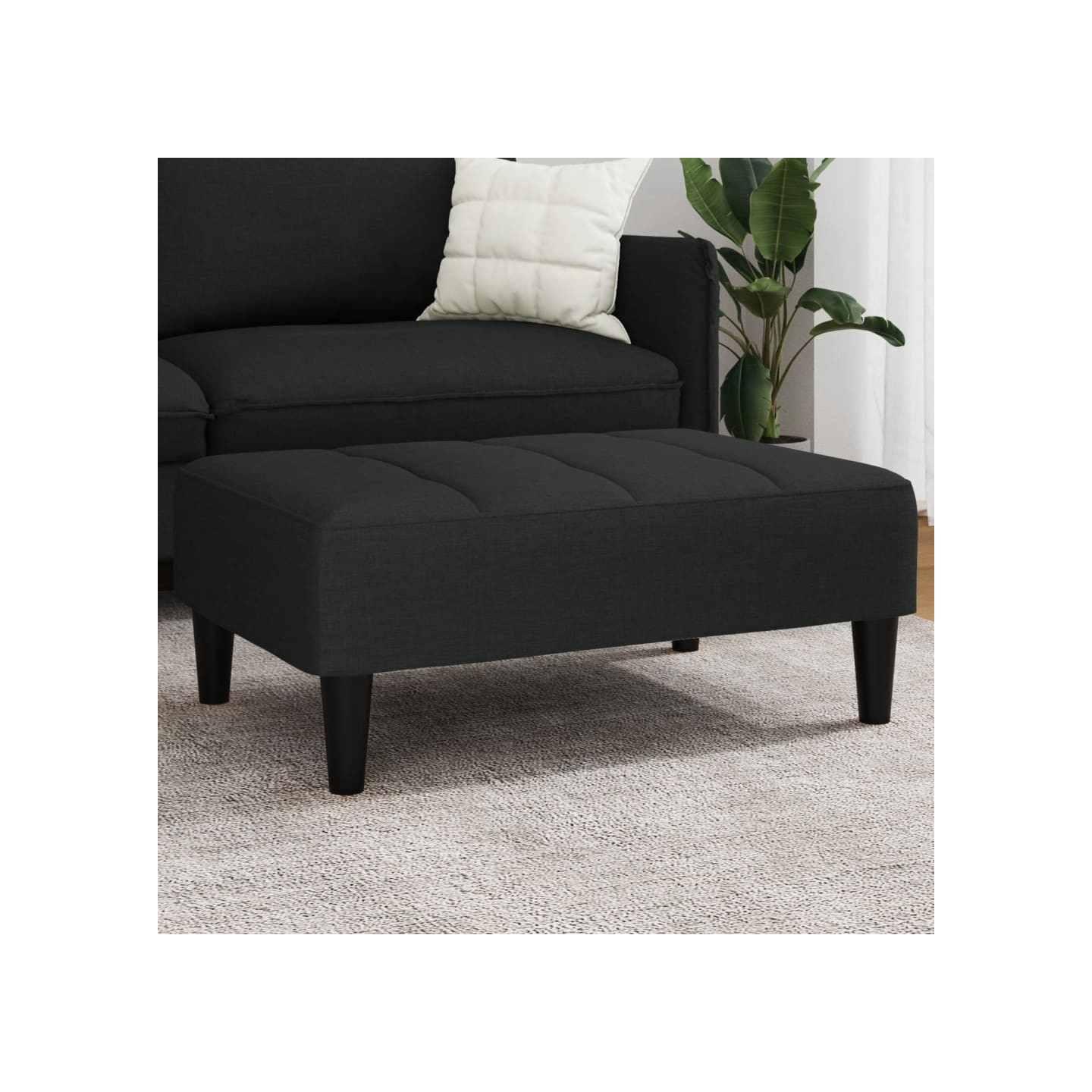 Repose-pied noir 77x55x31 cm velours