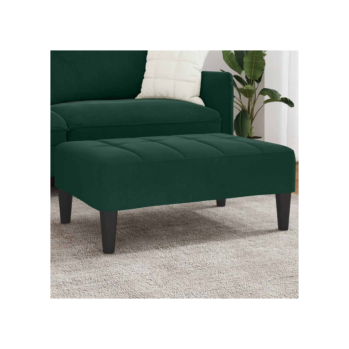 Repose-pied vert foncé 77x55x31 cm velours