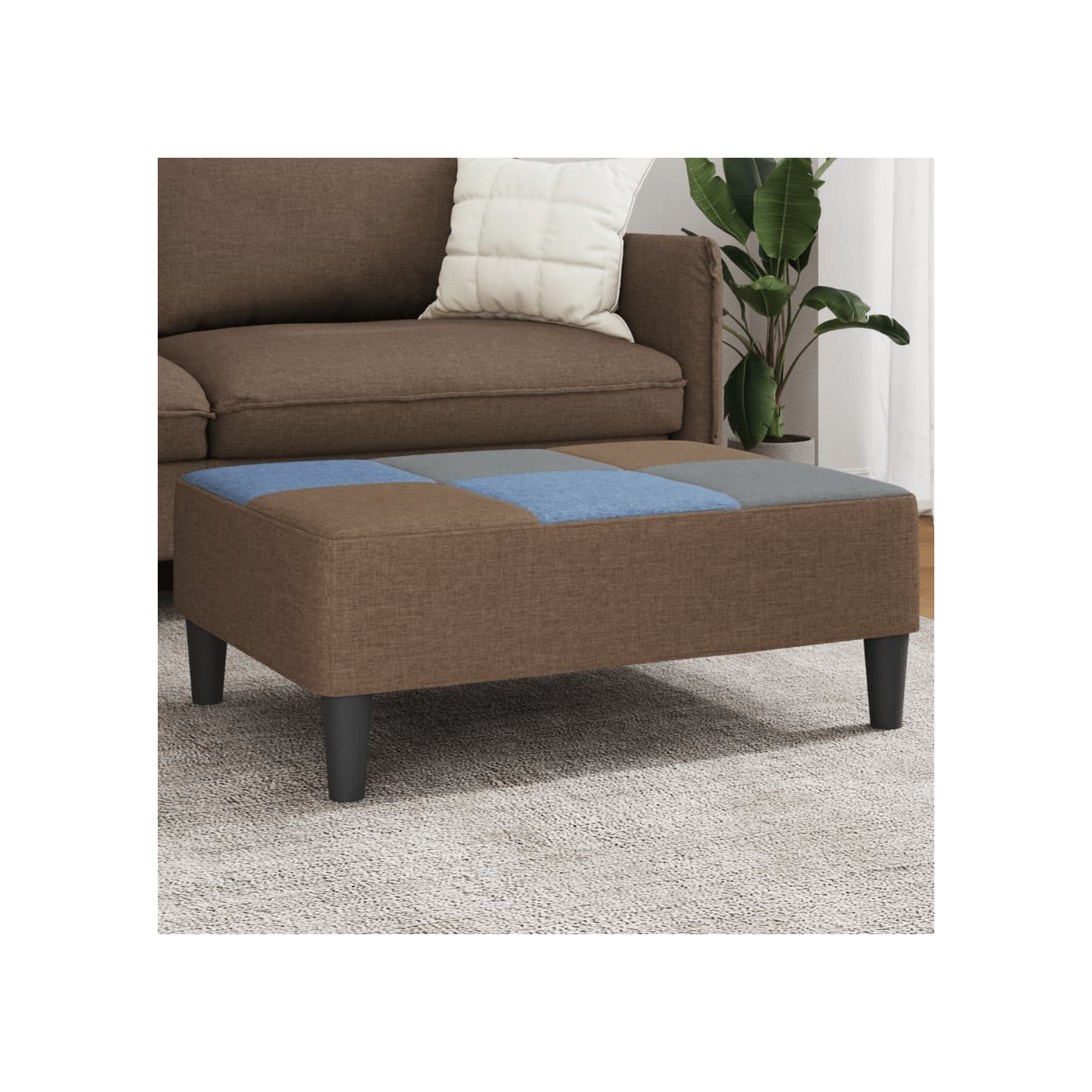 Repose-pied patchwork 77x55x31 cm tissu