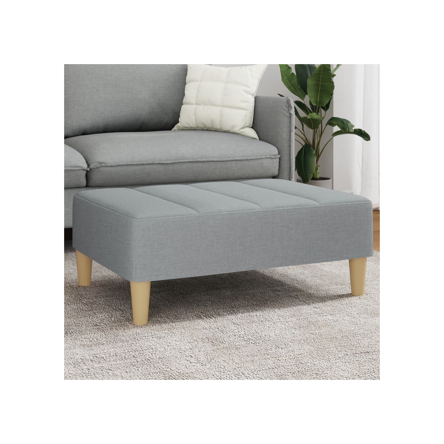 Repose-pied gris clair 77x55x31 cm tissu
