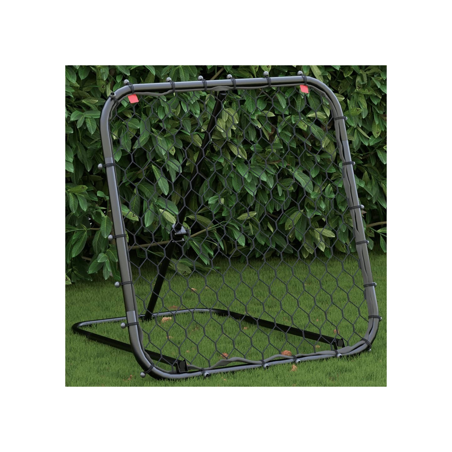 Filet de rebond de football réglable noir 84x73x60-80 cm acier