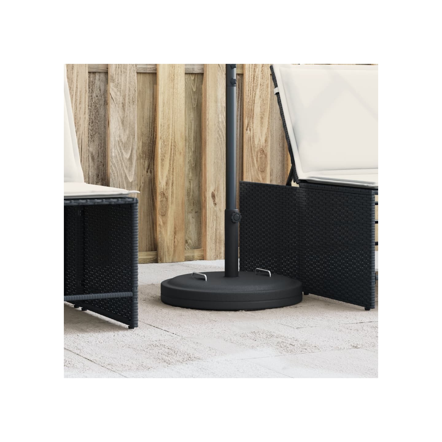 Base de parasol avec poignées pour mâts Ø38 / 48 mm 25 kg rond