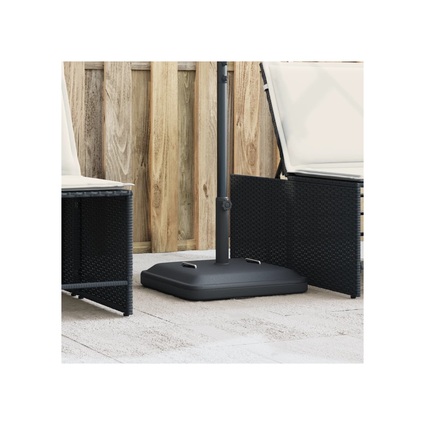 Base de parasol avec poignées pour mâts Ø38 / 48 mm 27 kg carré