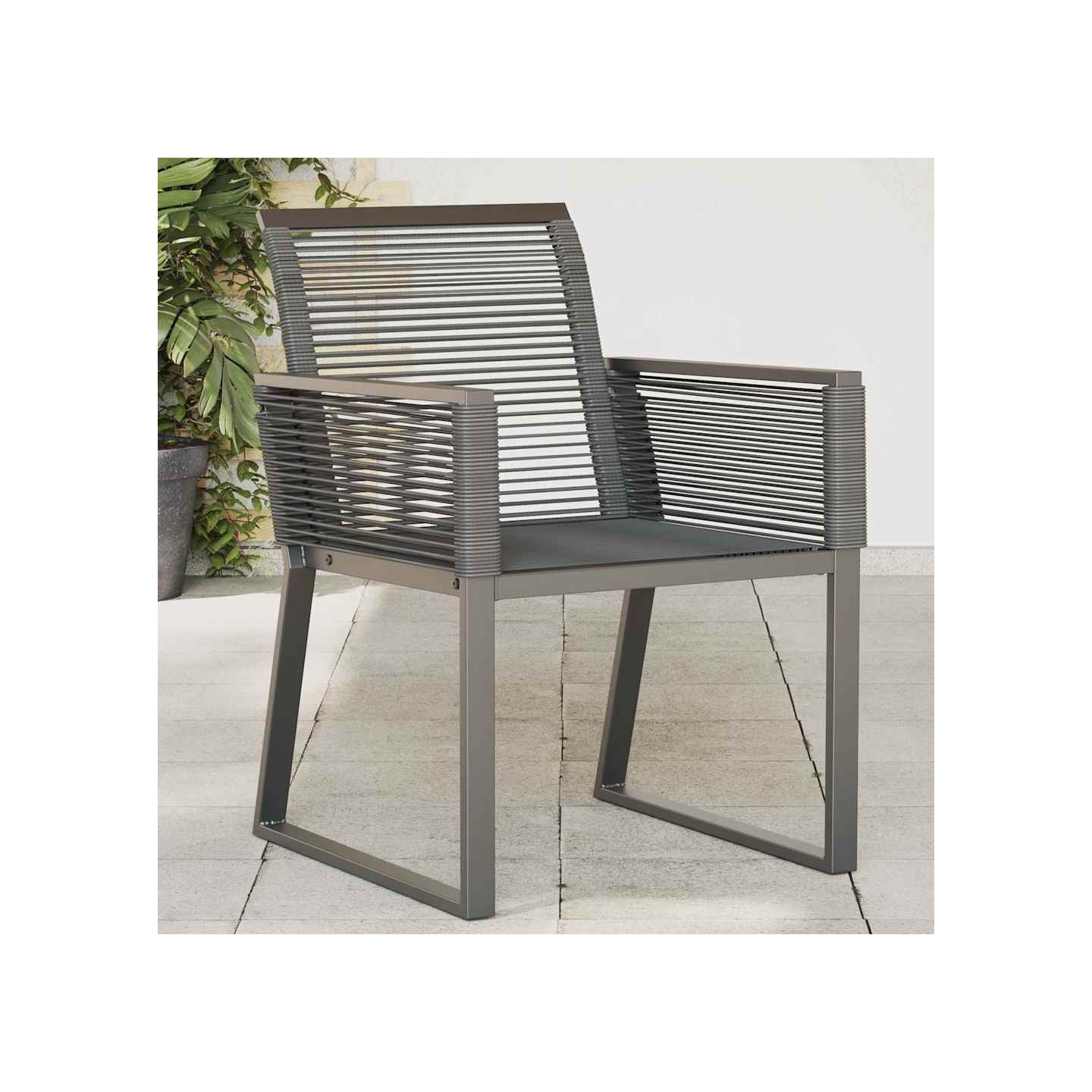 Chaises de jardin lot de 2 Noir Résine tressée