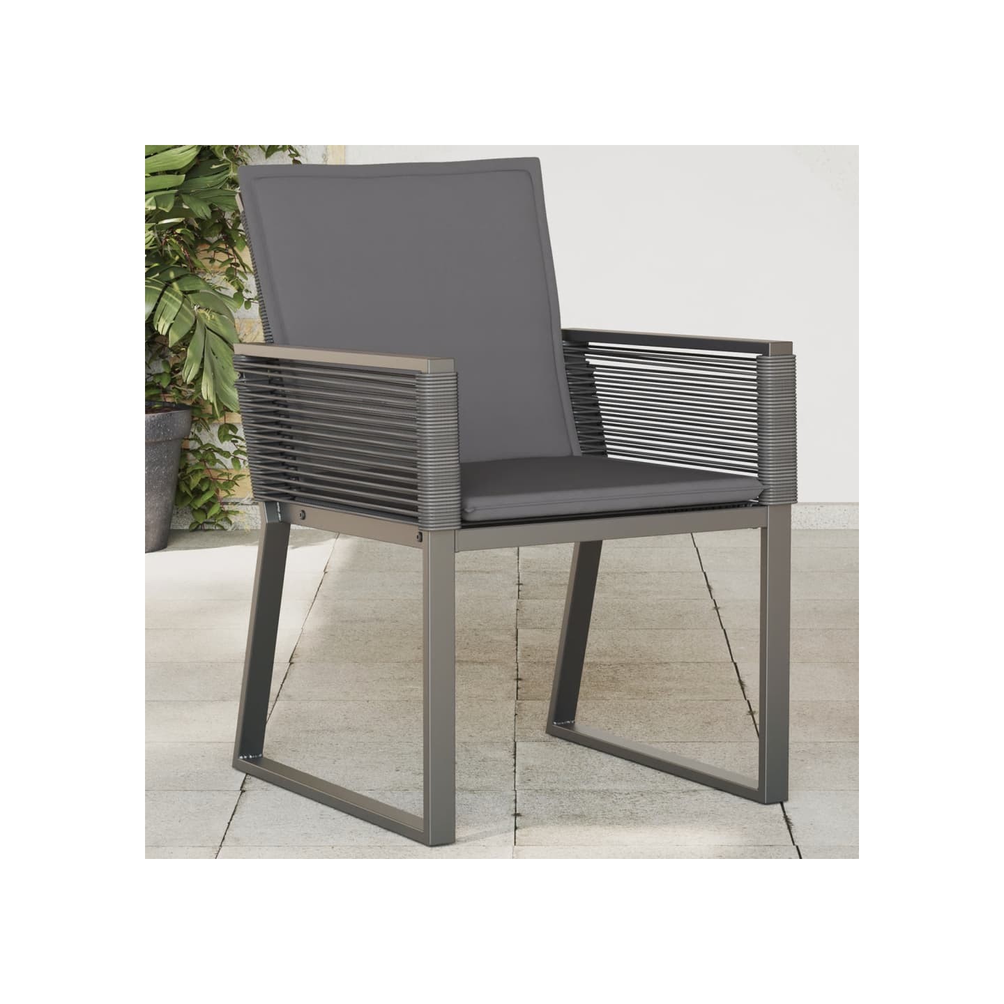 Chaises de jardin avec coussins lot de 2 noir résine tressée