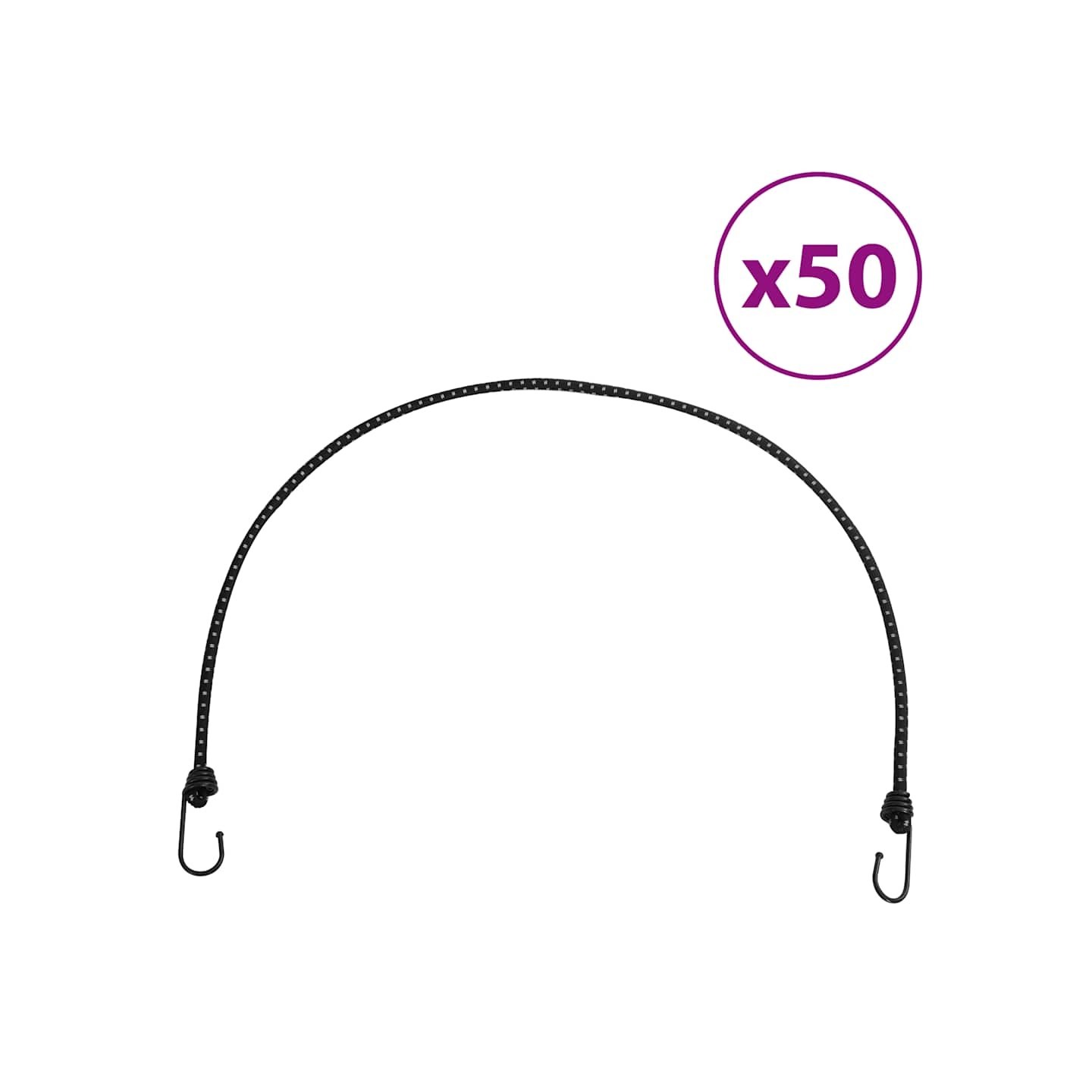 Cordes élastiques avec bandes réfléchissantes et crochets 50pcs