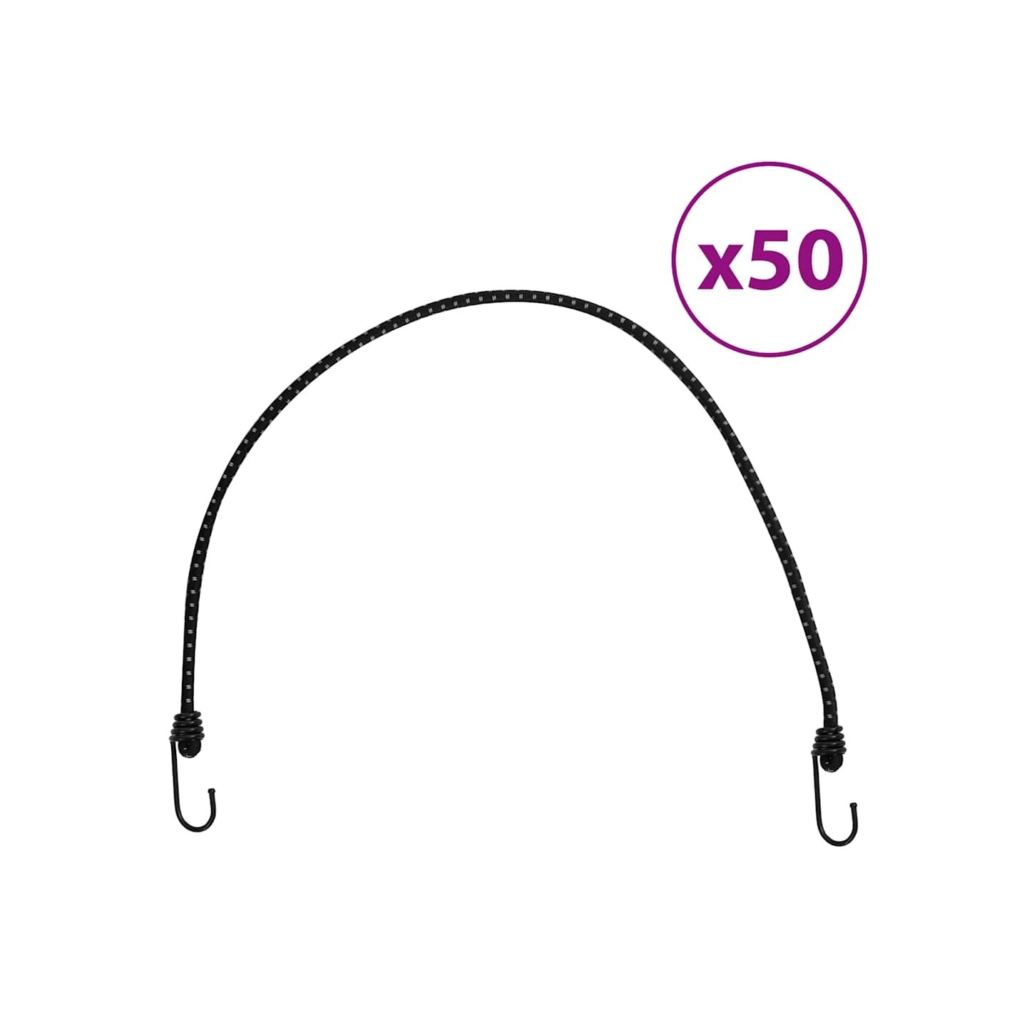 Cordes élastiques avec bandes réfléchissantes et crochets 50pcs