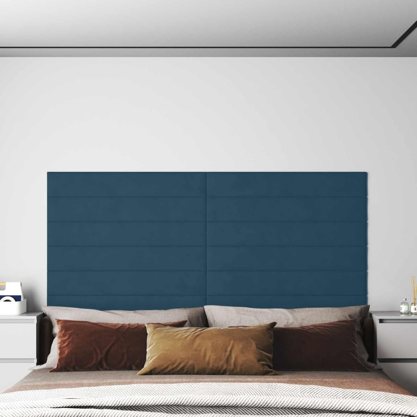 Tête de lit murale 12 pc Bleu Velours