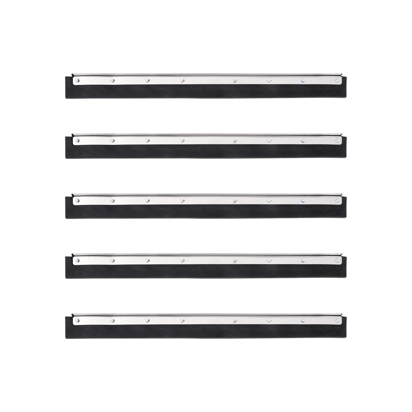 Têtes de raclette de sol 5 pcs 60,5x2x5 cm acier et caoutchouc