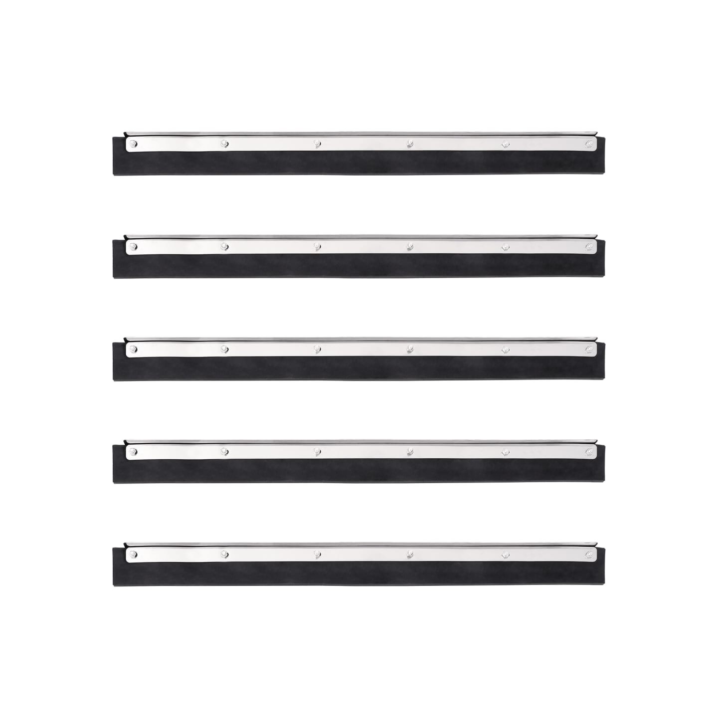 Têtes de raclette de sol 5 pcs 45,5x2x5 cm acier et caoutchouc