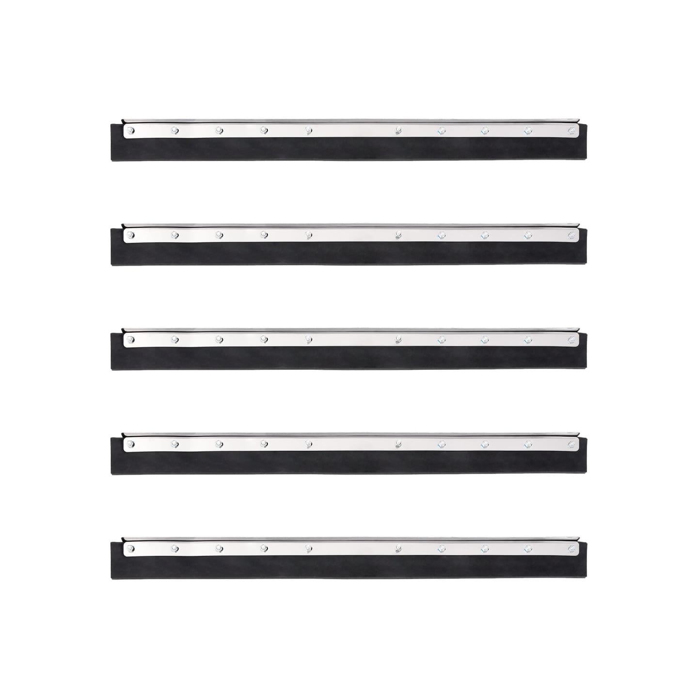 Têtes de raclette de sol 5 pcs 75x2x5 cm acier et caoutchouc