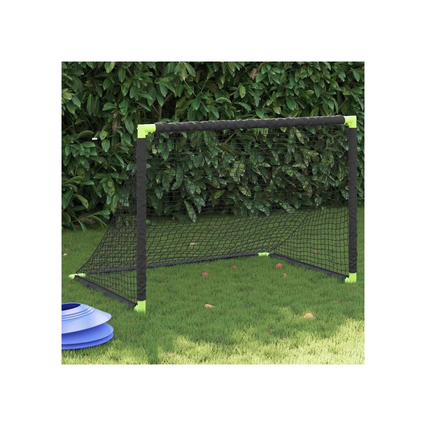 But de football pour enfants pliable noir 90x64x64 cm
