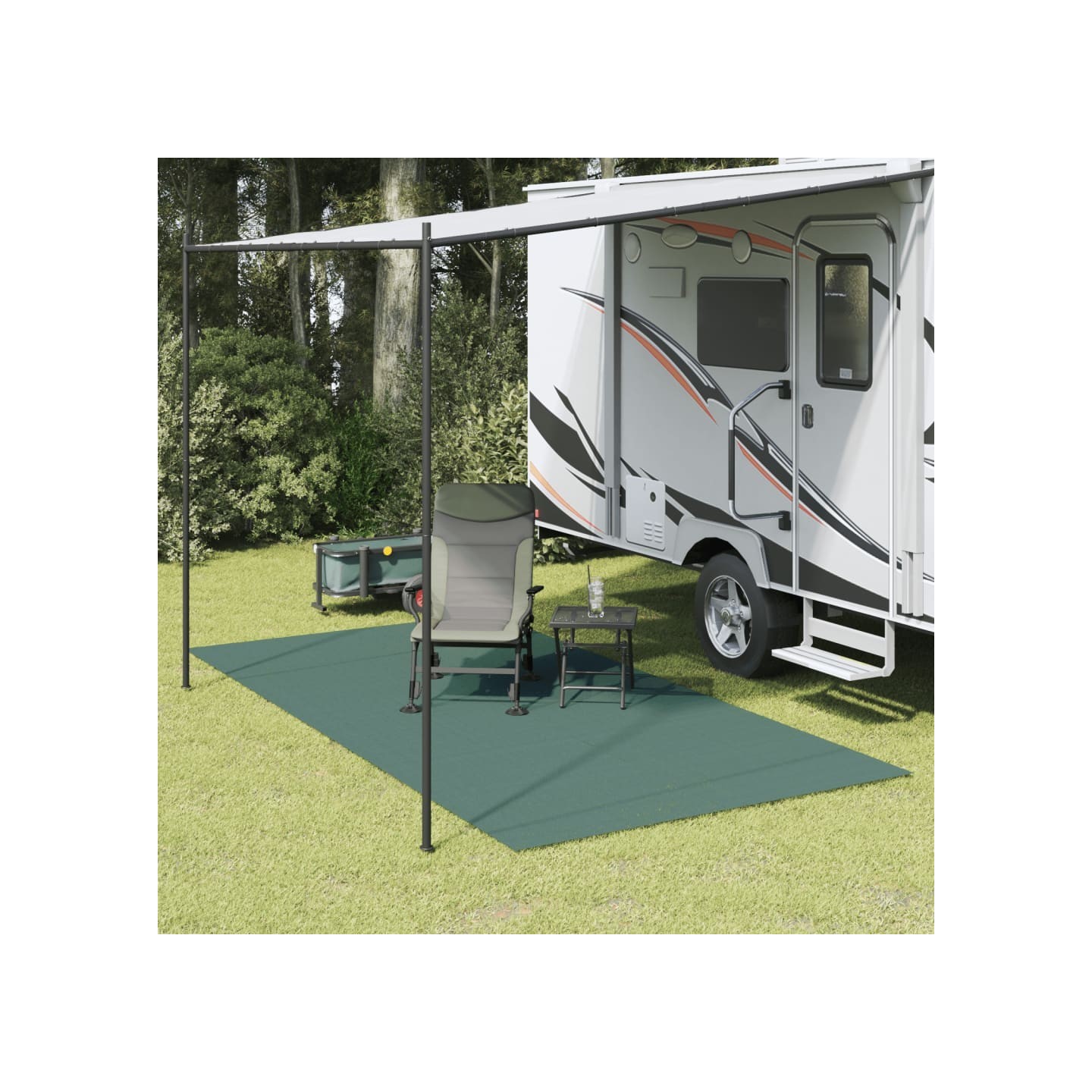 Tapis de tente vert 4x2 m