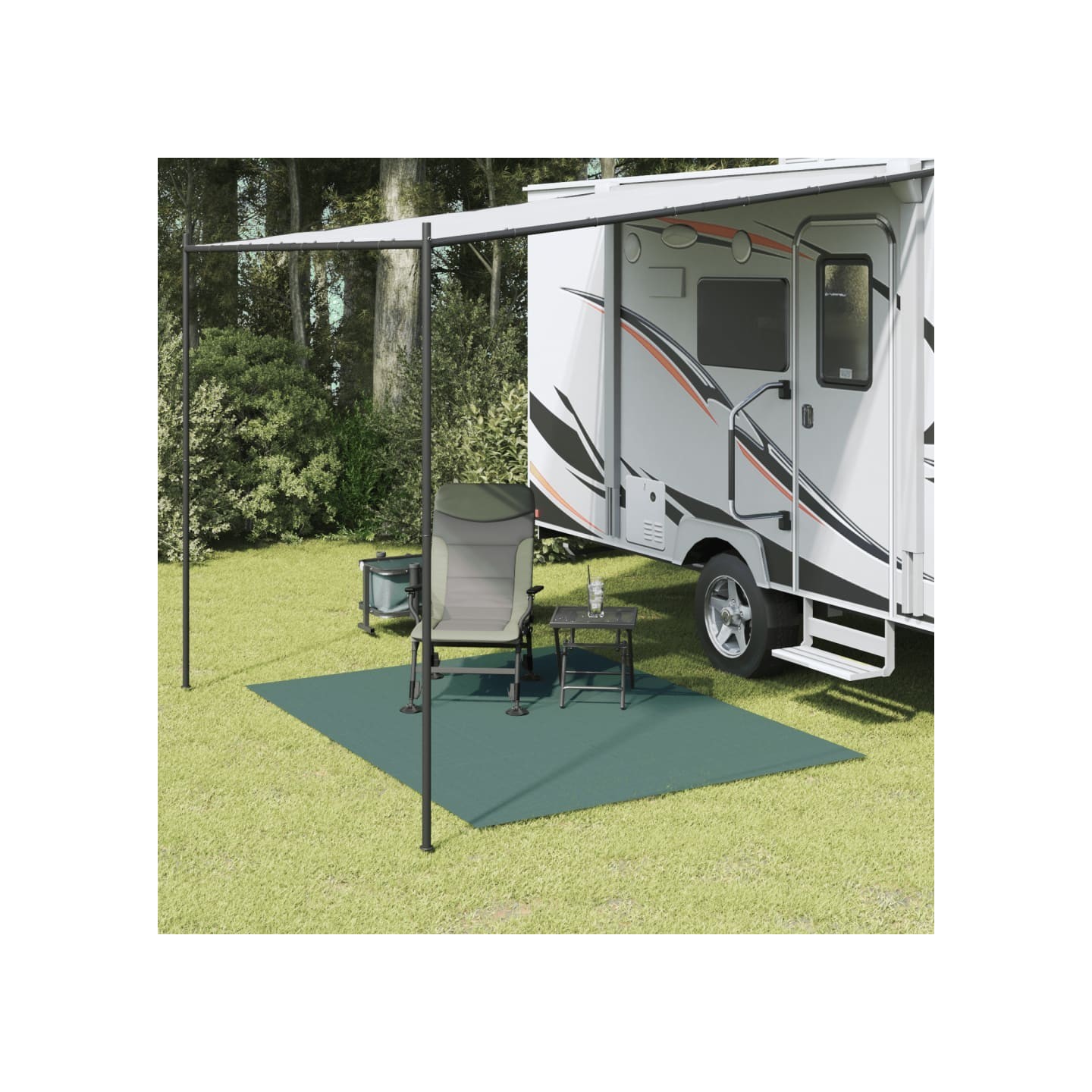 Tapis de tente vert 2,5x2 m