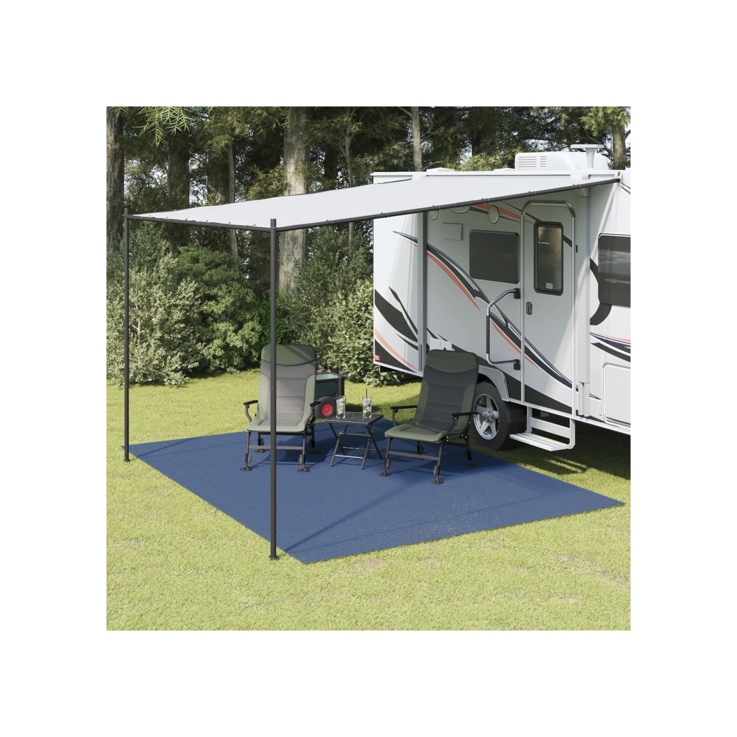 Tapis de tente bleu 4x3 m