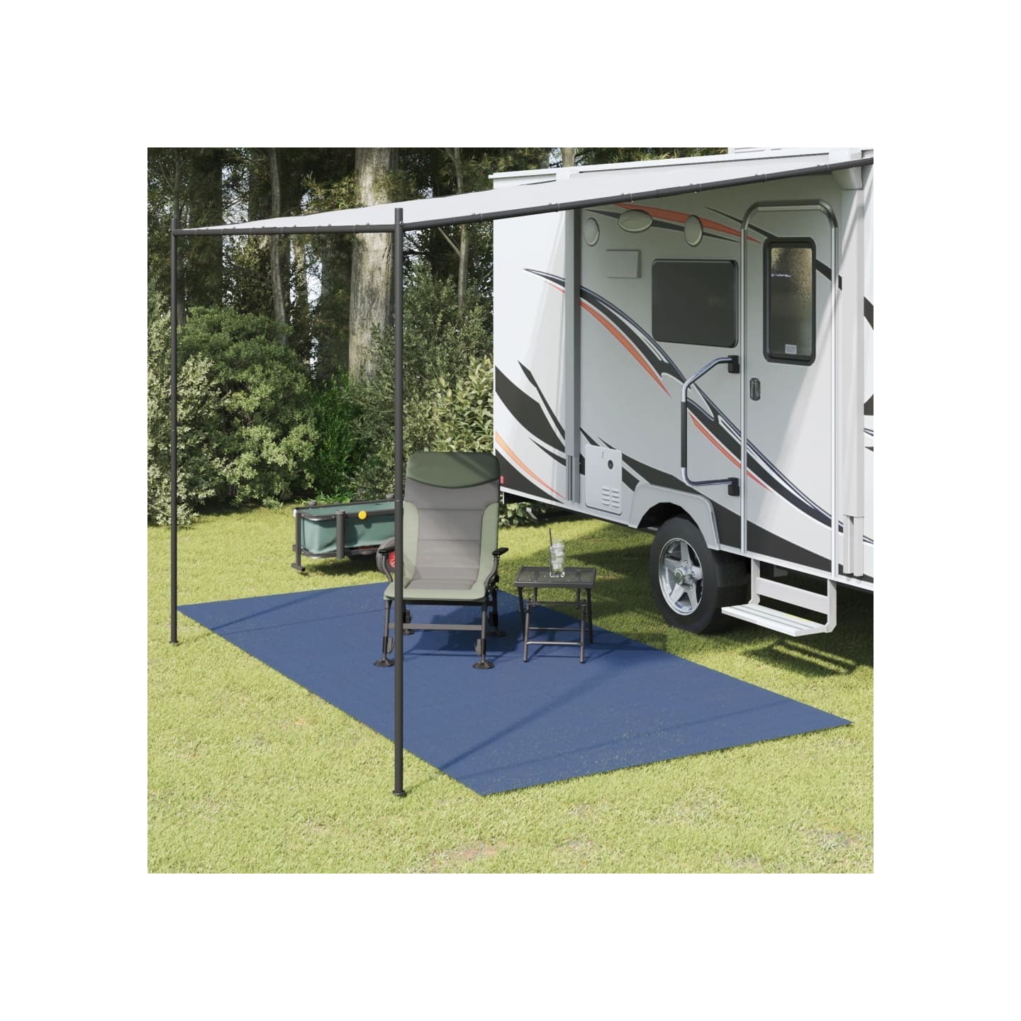 Tapis de tente bleu 4x2 m