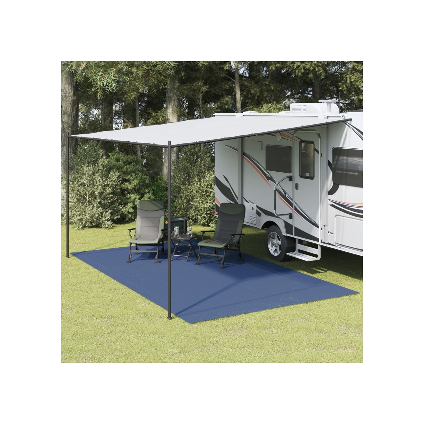 Tapis de tente bleu 5x3 m