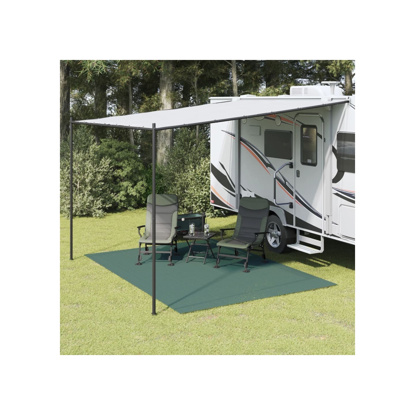 Tapis de tente vert 3,5x2,5 m