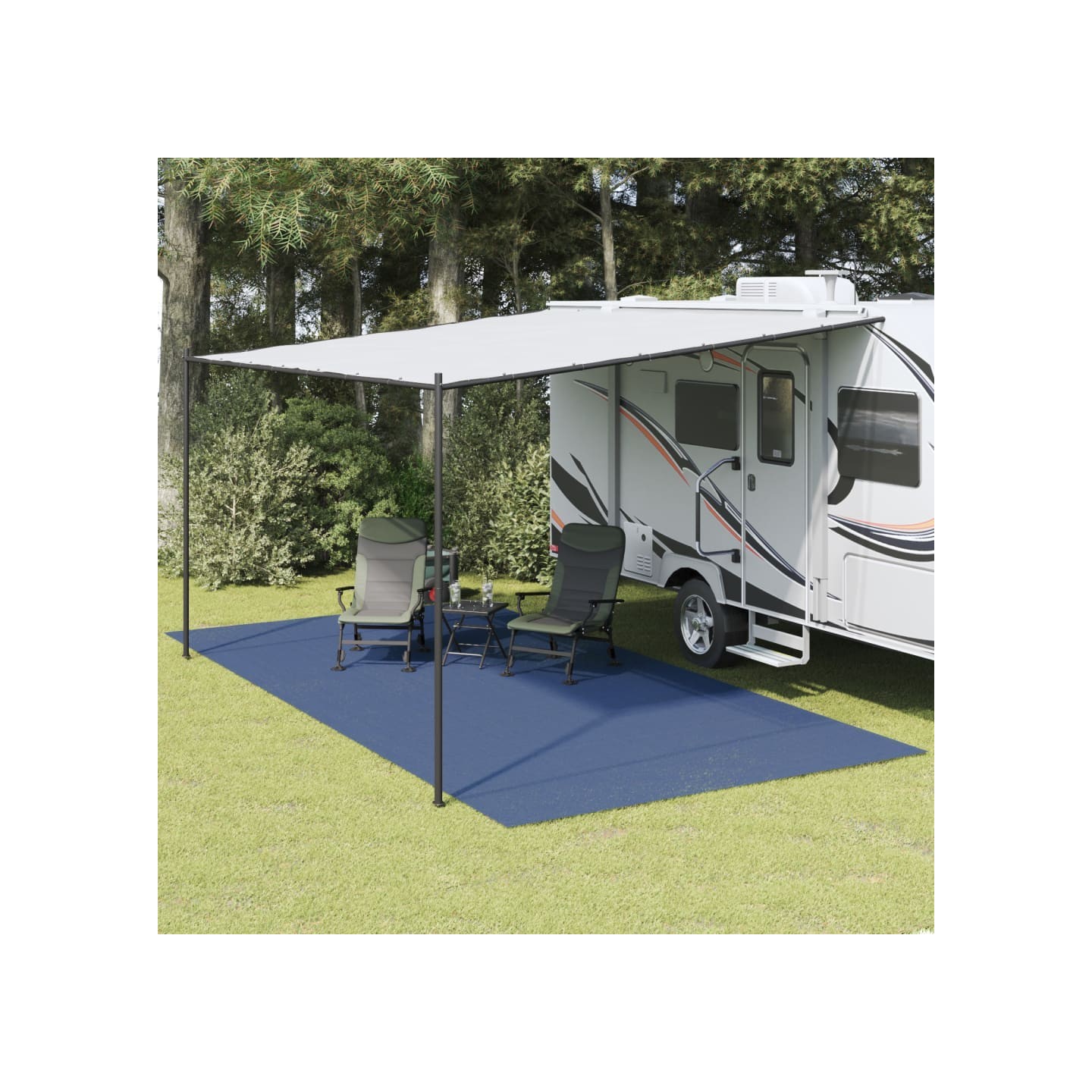 Tapis de tente bleu 6x3 m