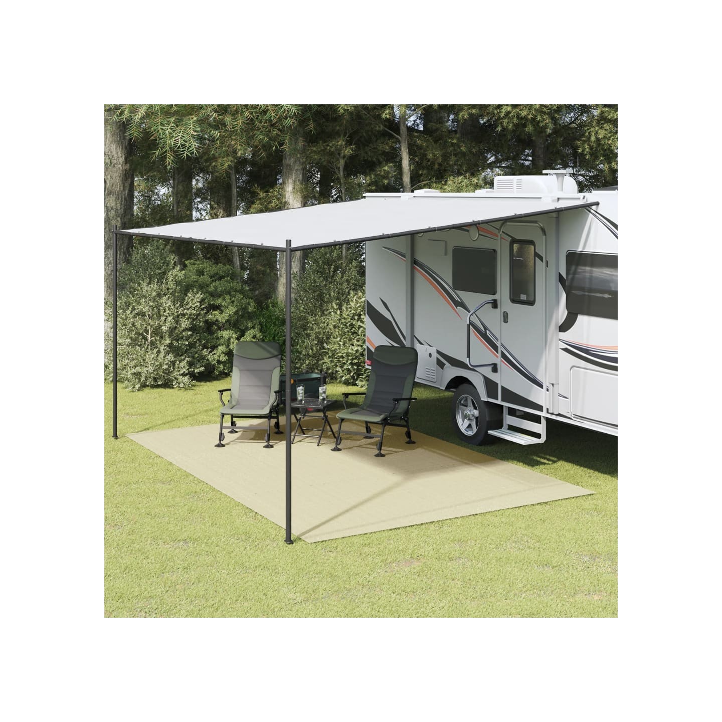Tapis de tente crème 5x3 m