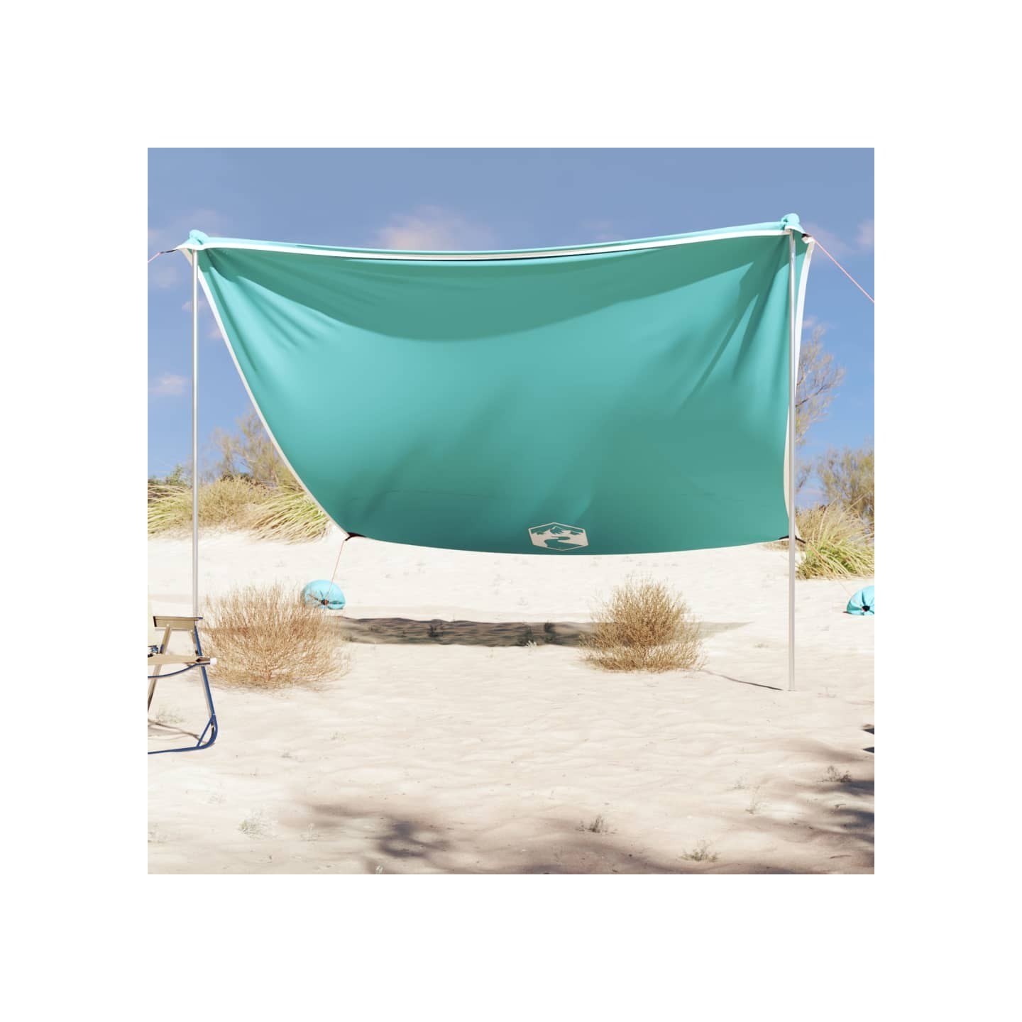 Auvent de plage avec ancres de sable vert 304x300 cm