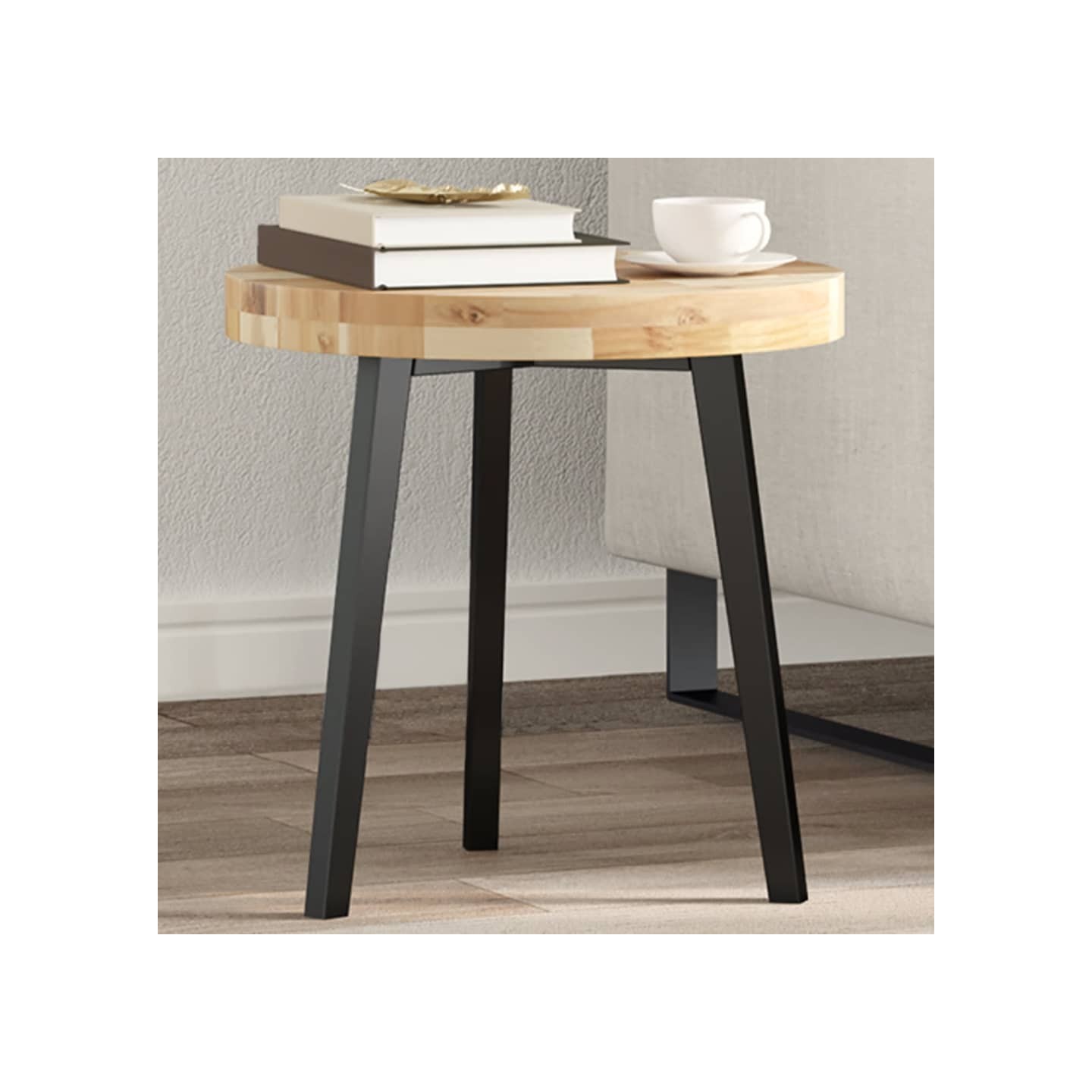 Dessus de table rond Ø40x4 cm bois massif d'acacia