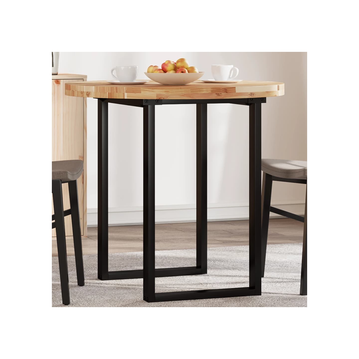 Dessus de table rond Ø80x4 cm bois massif d'acacia